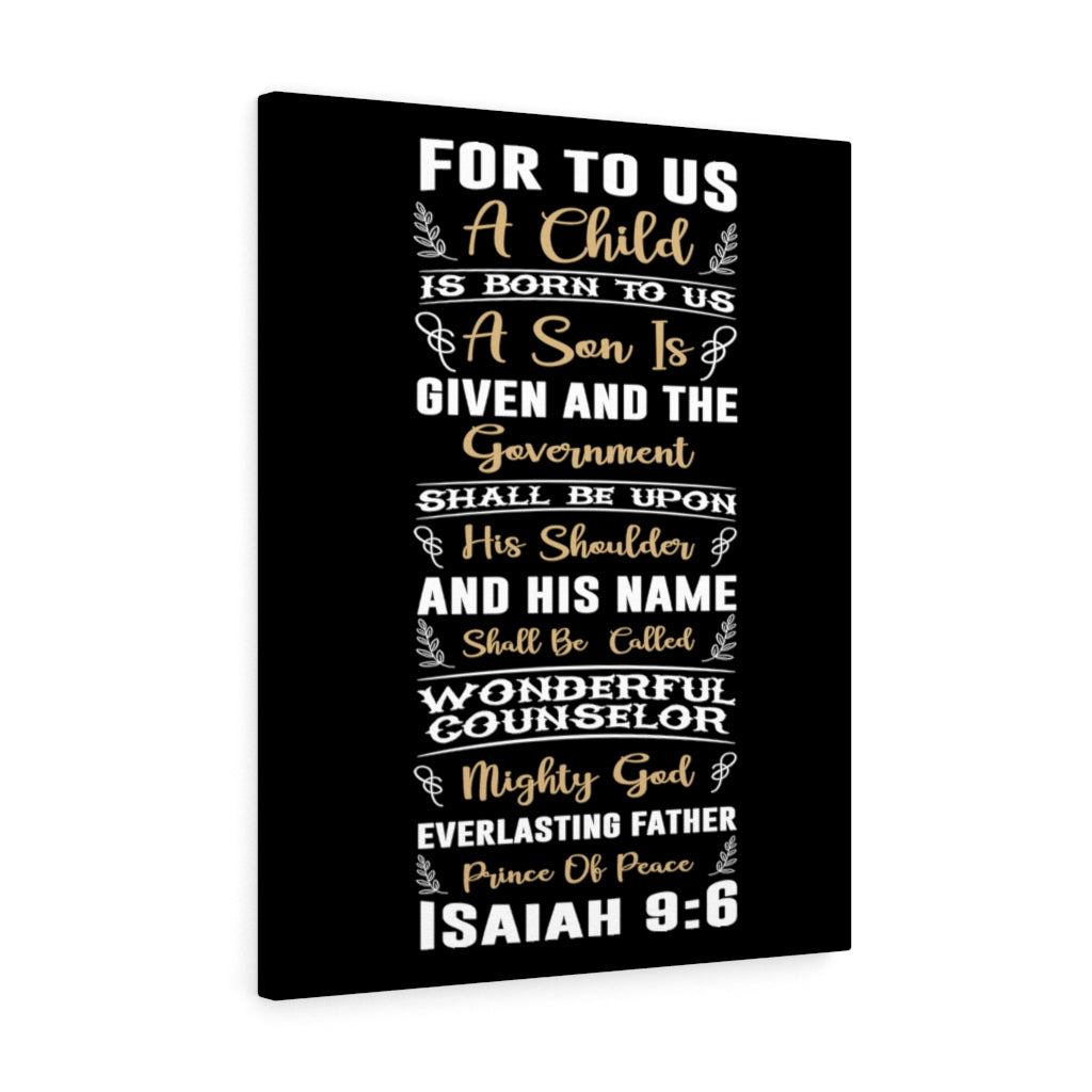Wonderful Isaiah 9:6 Bible Verse Canvas Christian Wall Art Ready to Hang Unframed-Express Your Love Gifts
