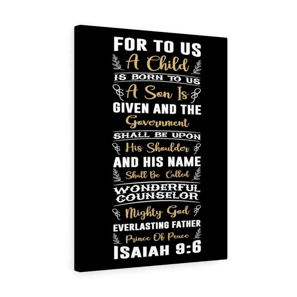 Scripture Walls Wonderful Isaiah 9:6 Bible Verse Canvas Christian Wall Art Ready to Hang Unframed-Express Your Love Gifts