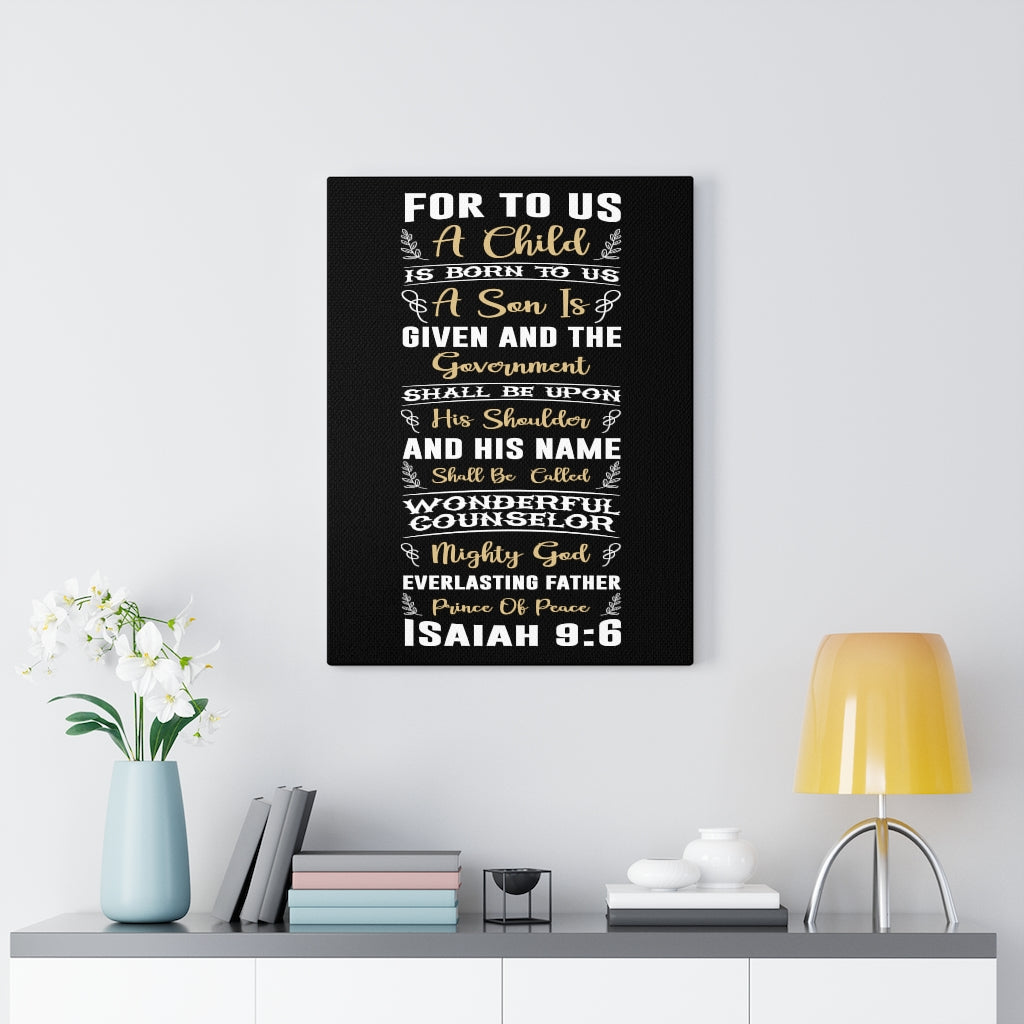 Scripture Walls Wonderful Isaiah 9:6 Bible Verse Canvas Christian Wall Art Ready to Hang Unframed-Express Your Love Gifts