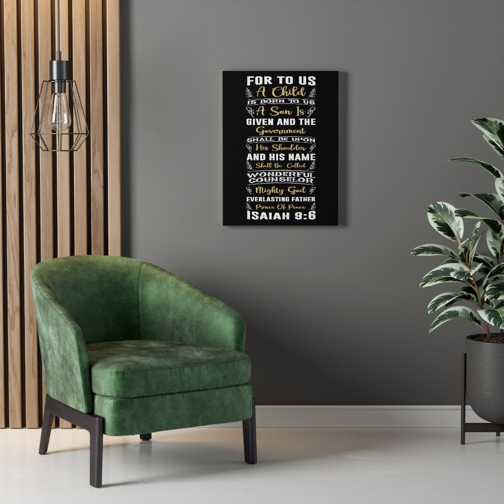 Scripture Walls Wonderful Isaiah 9:6 Bible Verse Canvas Christian Wall Art Ready to Hang Unframed-Express Your Love Gifts