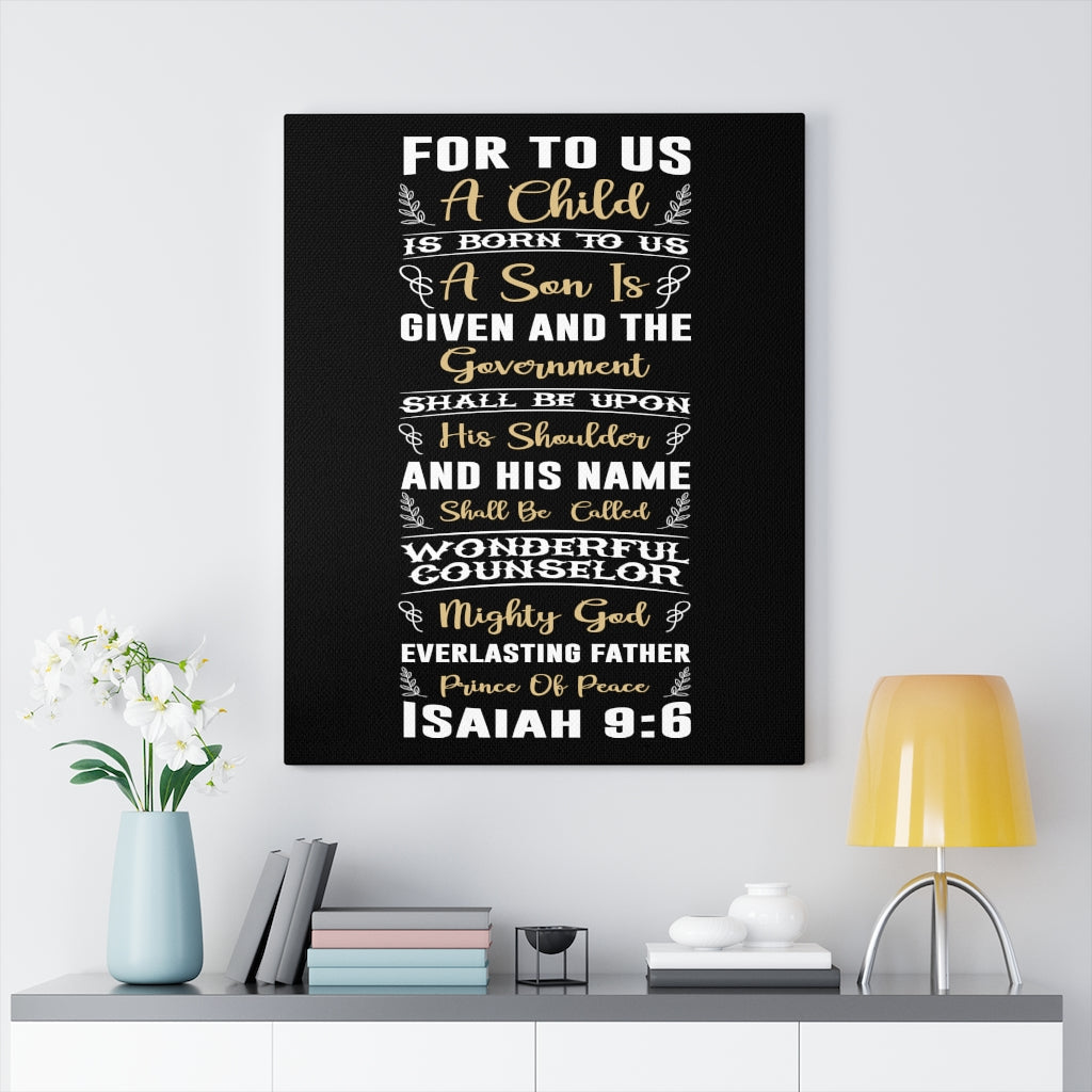 Scripture Walls Wonderful Isaiah 9:6 Bible Verse Canvas Christian Wall Art Ready to Hang Unframed-Express Your Love Gifts