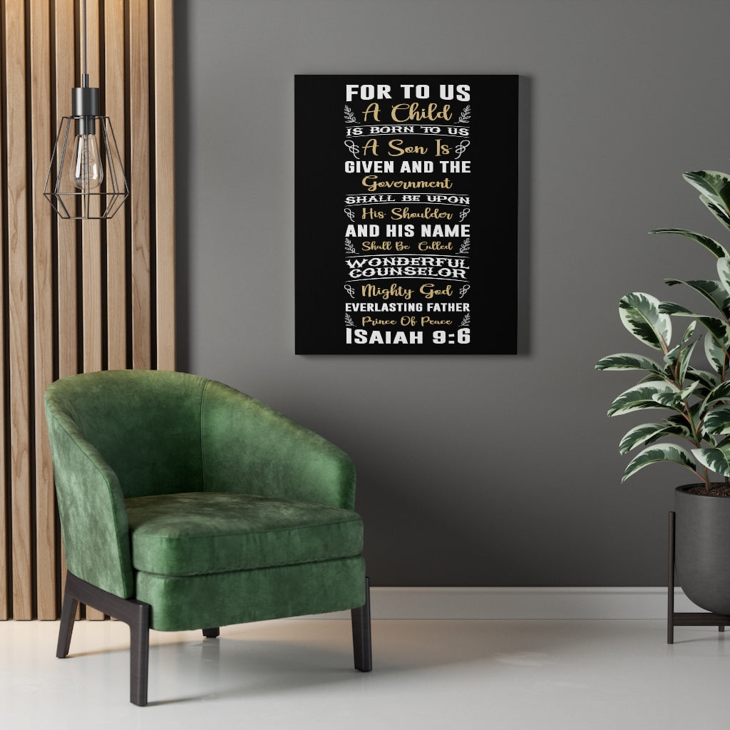 Scripture Walls Wonderful Isaiah 9:6 Bible Verse Canvas Christian Wall Art Ready to Hang Unframed-Express Your Love Gifts
