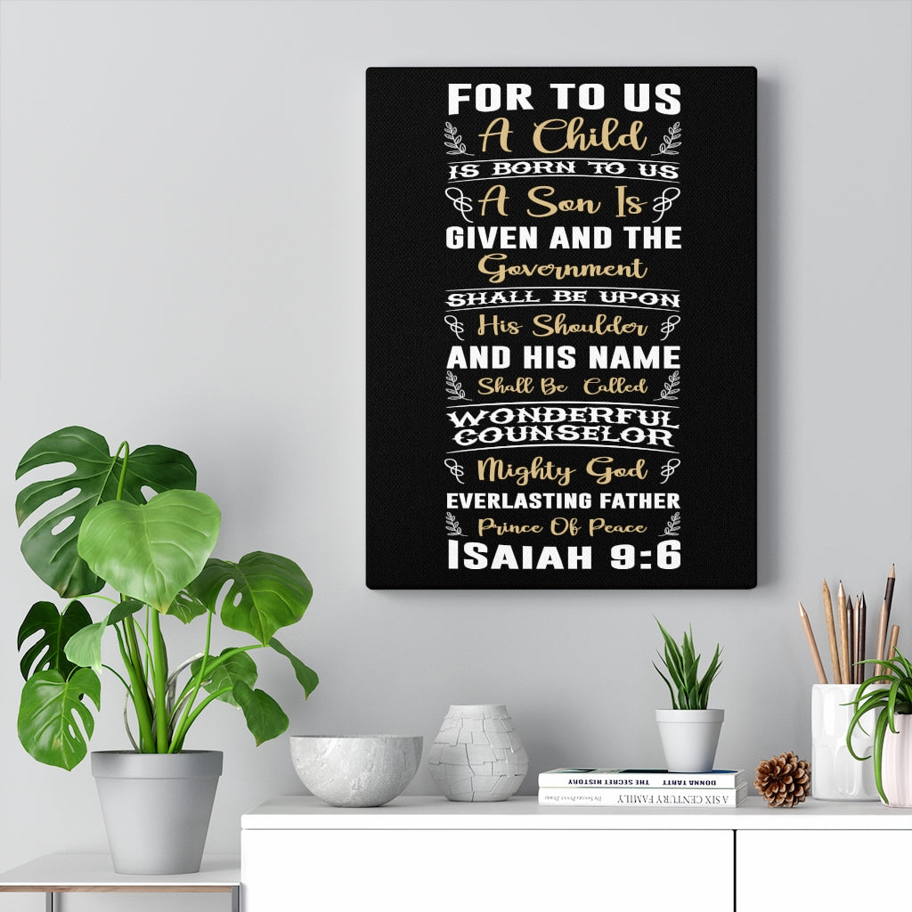 Scripture Walls Wonderful Isaiah 9:6 Bible Verse Canvas Christian Wall Art Ready to Hang Unframed-Express Your Love Gifts