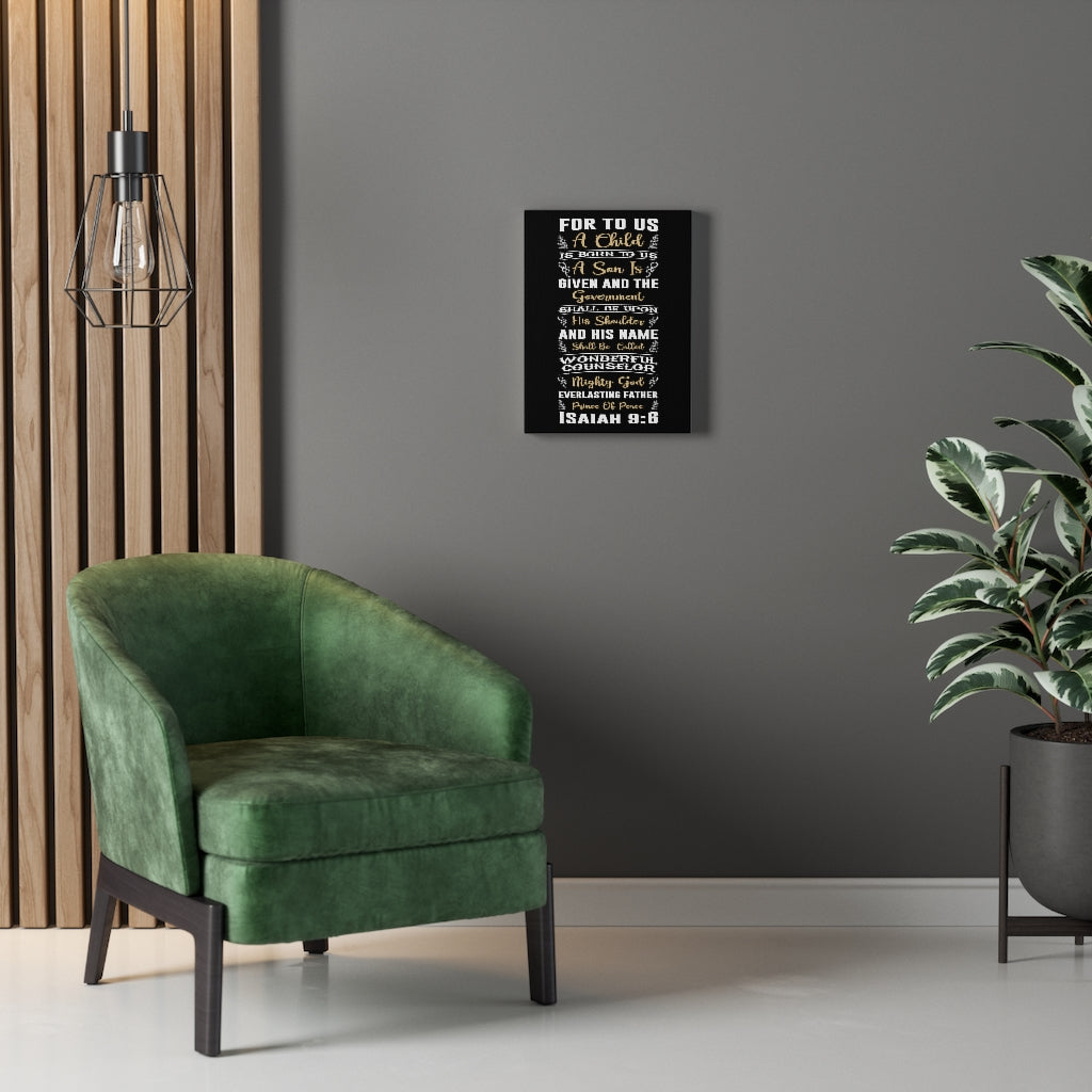 Scripture Walls Wonderful Isaiah 9:6 Bible Verse Canvas Christian Wall Art Ready to Hang Unframed-Express Your Love Gifts