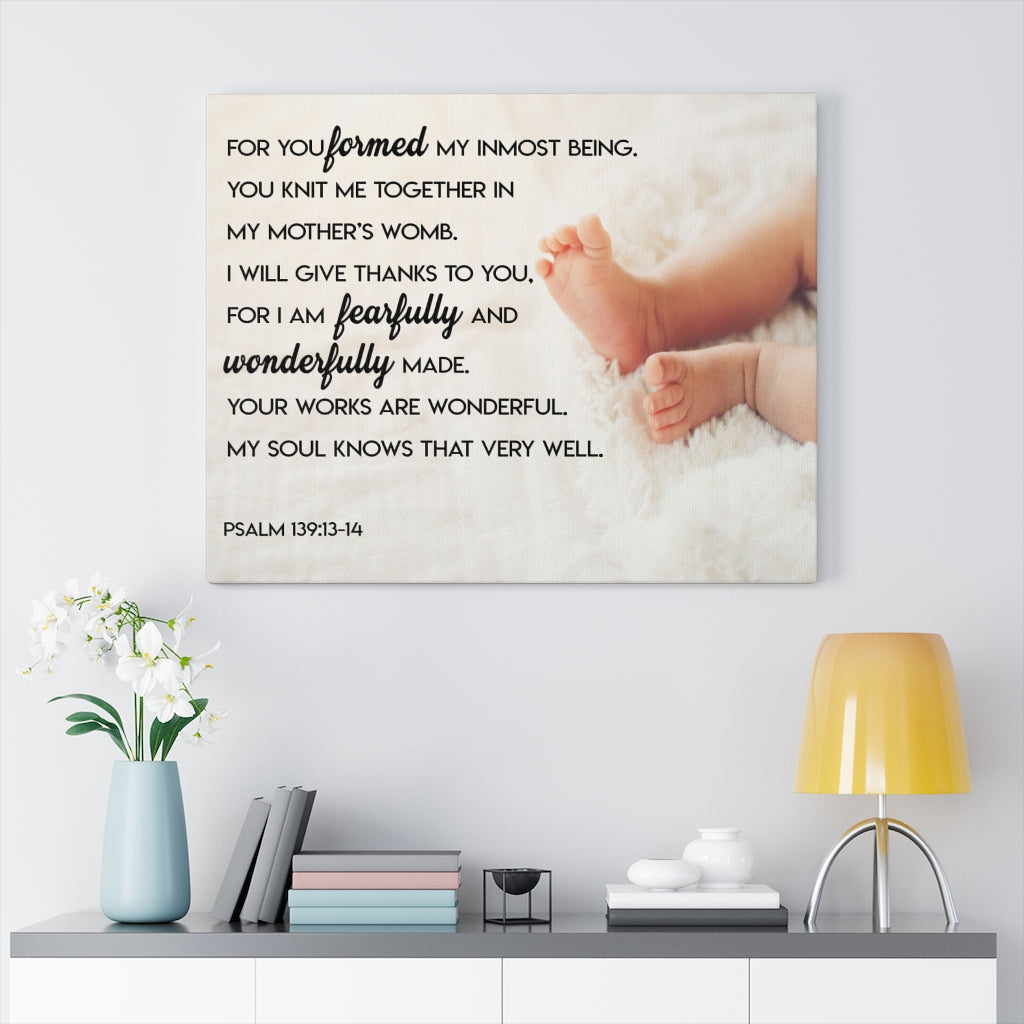Scripture Walls Wonderfully Made Psalm 139:13-14 Wall Art Christian Home Decor Unframed-Express Your Love Gifts