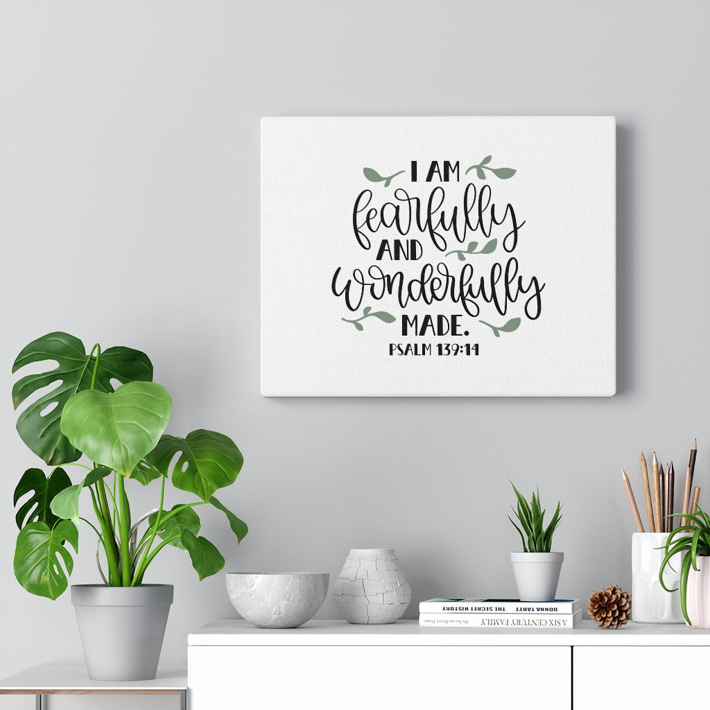 Wonderfully Made Psalm 139:14 Bible Verse Canvas Christian Wall Art Ready to Hang Unframed-Express Your Love Gifts