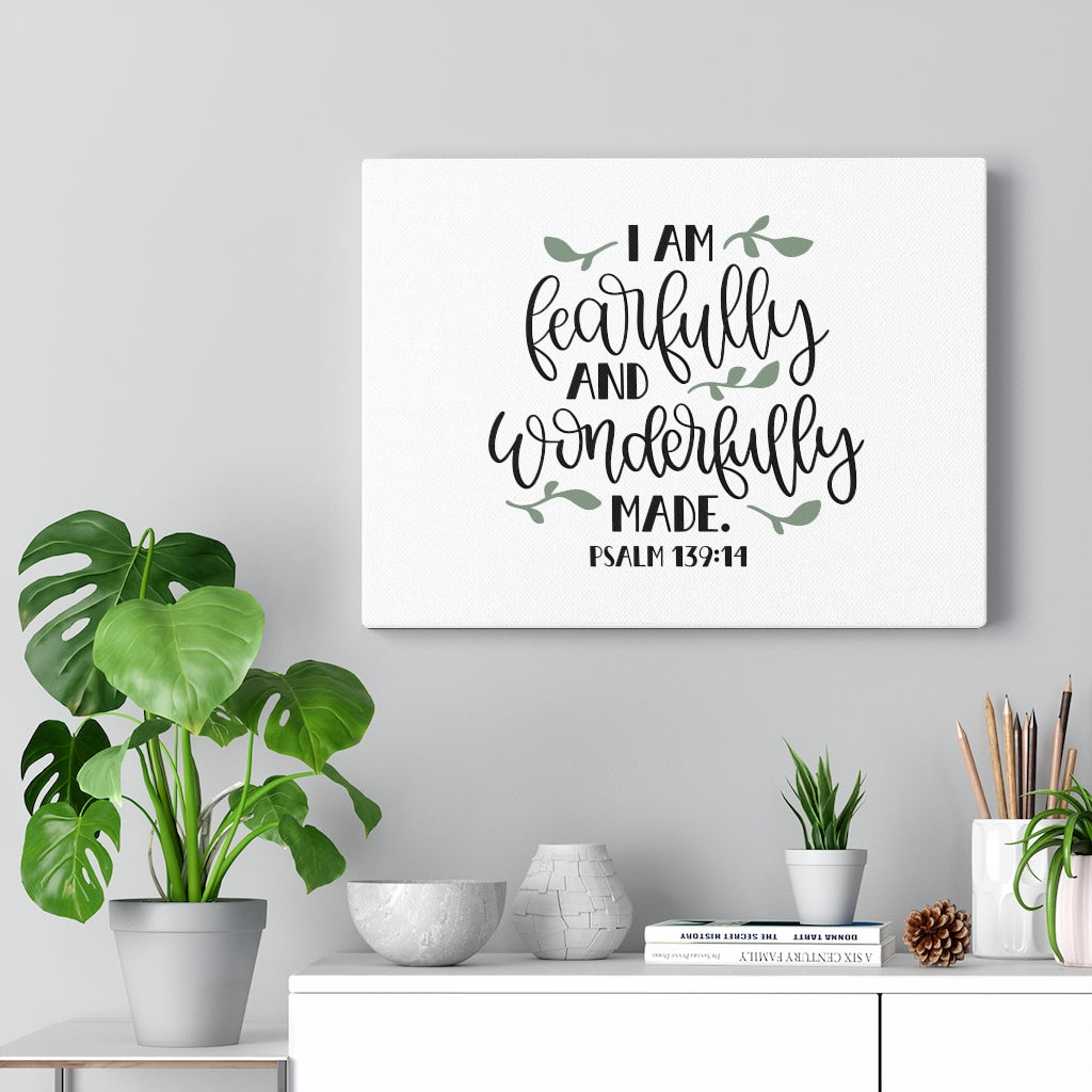 Wonderfully Made Psalm 139:14 Bible Verse Canvas Christian Wall Art Ready to Hang Unframed-Express Your Love Gifts