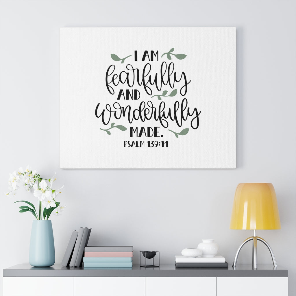 Wonderfully Made Psalm 139:14 Bible Verse Canvas Christian Wall Art Ready to Hang Unframed-Express Your Love Gifts
