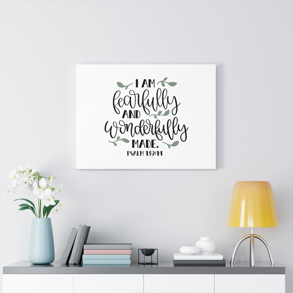 Wonderfully Made Psalm 139:14 Bible Verse Canvas Christian Wall Art Ready to Hang Unframed-Express Your Love Gifts