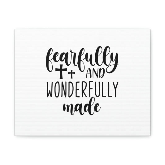 Wonderfully Made Psalm 139:14 Cross White Christian Wall Art Bible Verse Print Ready to Hang Unframed-Express Your Love Gifts