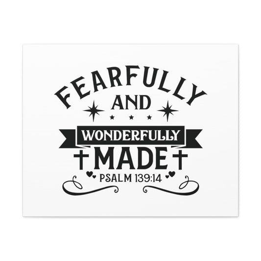 Scripture Walls Wonderfully Psalm 139:14 Hearts Bible Verse Canvas Christian Wall Art Ready to Hang Unframed-Express Your Love Gifts