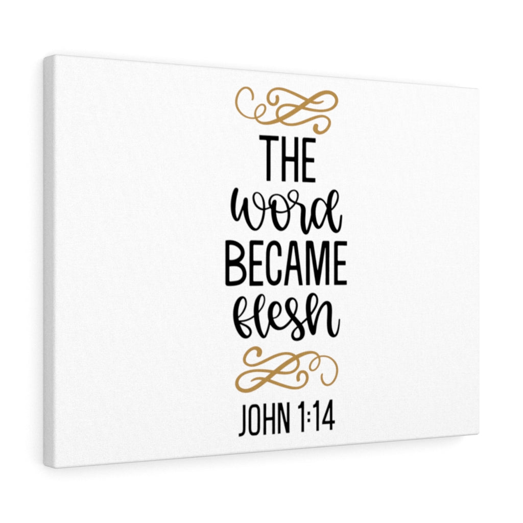 Word Became Flesh John 1:14 Bible Verse Canvas Christian Wall Art Ready to Hang Unframed-Express Your Love Gifts