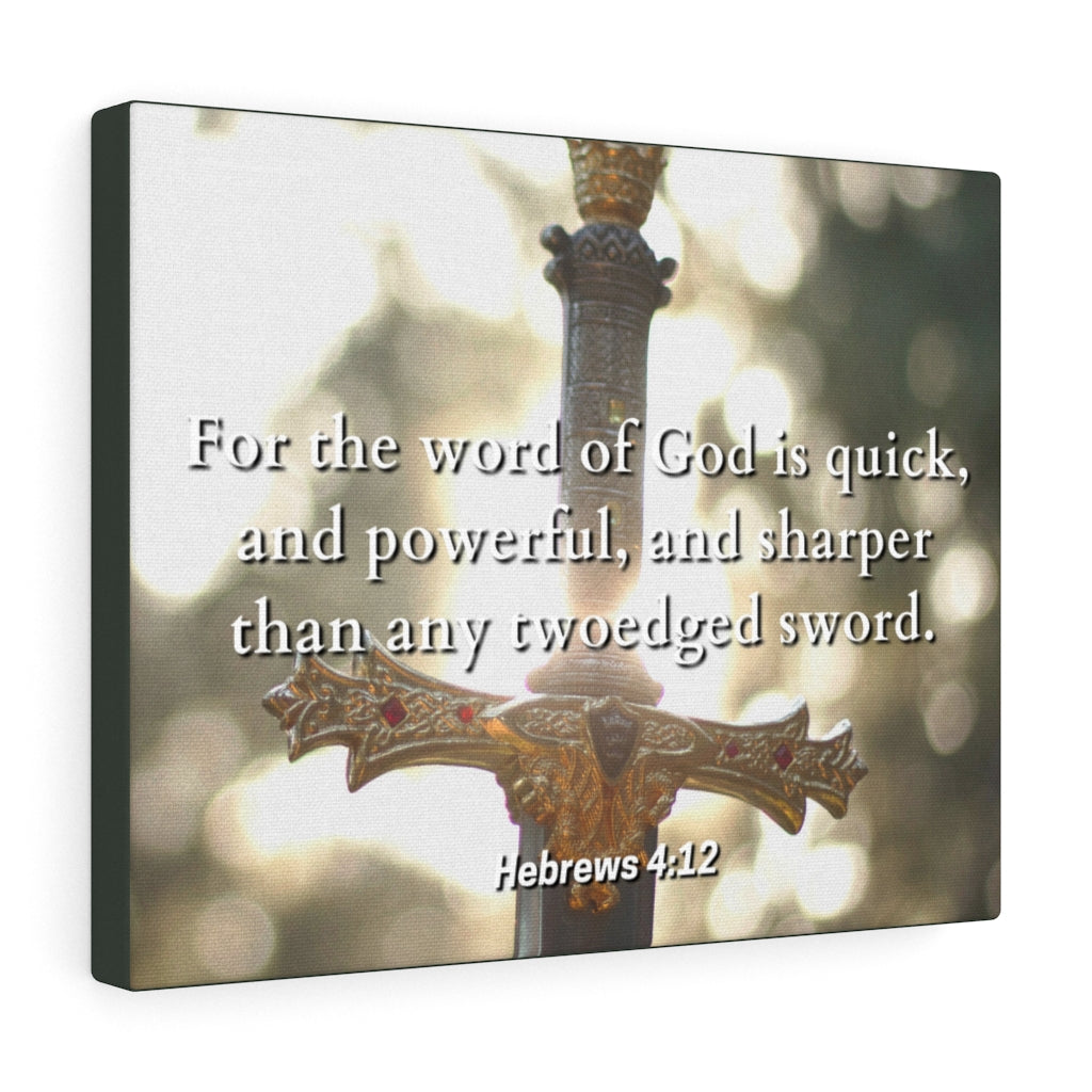 Word Of God Hebrews 4:12 Bible Verse Canvas Christian Wall Art Ready to Hang Unframed-Express Your Love Gifts