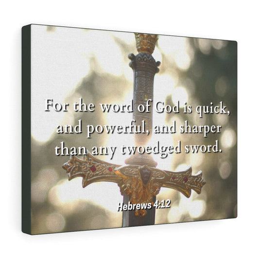 Word Of God Hebrews 4:12 Bible Verse Canvas Christian Wall Art Ready to Hang Unframed-Express Your Love Gifts