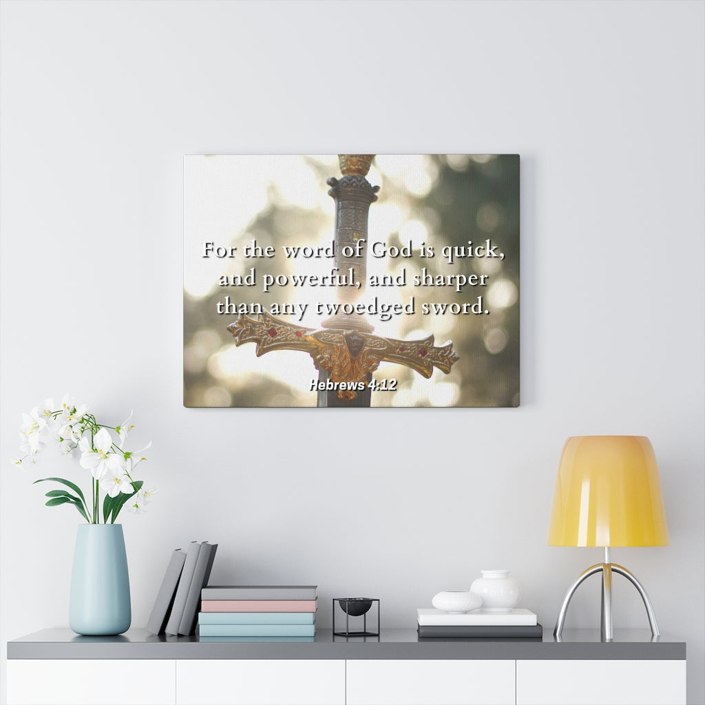 Word Of God Hebrews 4:12 Bible Verse Canvas Christian Wall Art Ready to Hang Unframed-Express Your Love Gifts