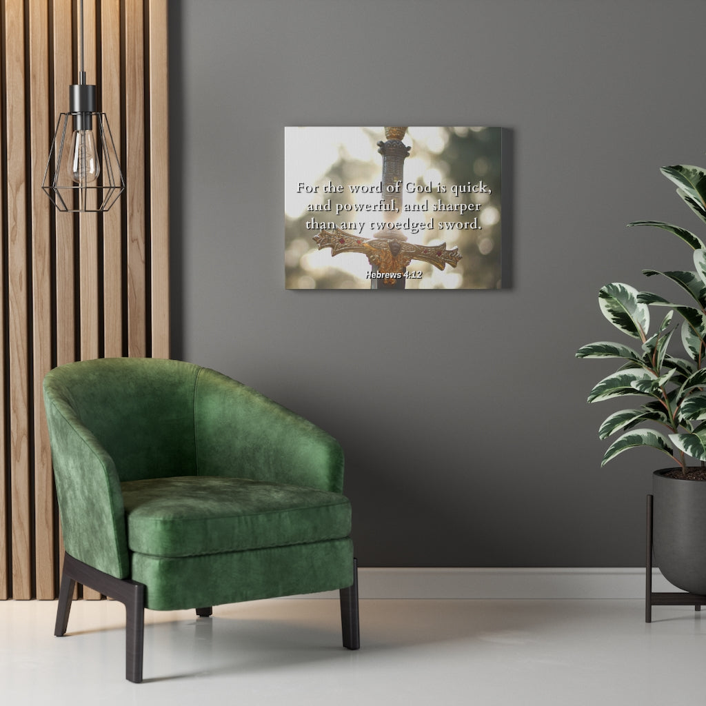 Word Of God Hebrews 4:12 Bible Verse Canvas Christian Wall Art Ready to Hang Unframed-Express Your Love Gifts