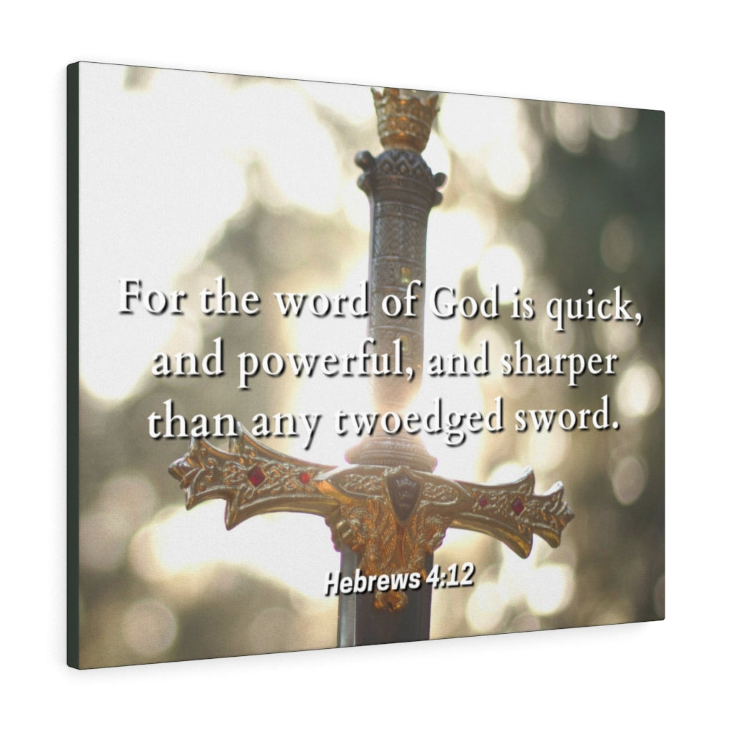 Word Of God Hebrews 4:12 Bible Verse Canvas Christian Wall Art Ready to Hang Unframed-Express Your Love Gifts