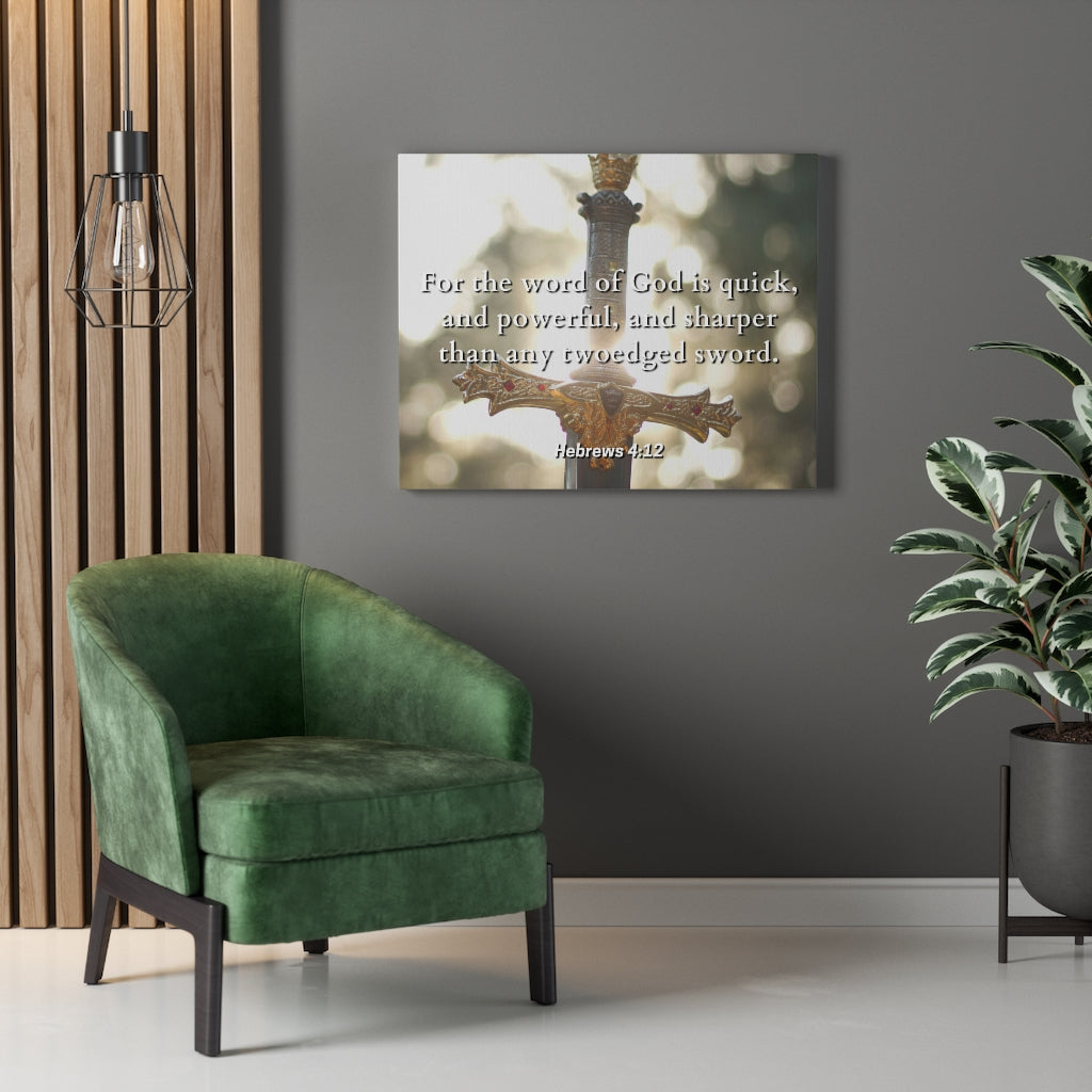 Word Of God Hebrews 4:12 Bible Verse Canvas Christian Wall Art Ready to Hang Unframed-Express Your Love Gifts