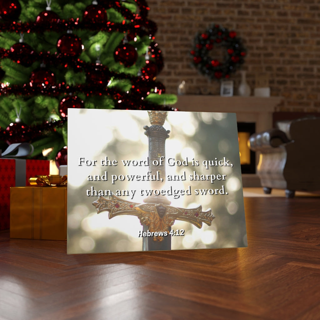 Word Of God Hebrews 4:12 Bible Verse Canvas Christian Wall Art Ready to Hang Unframed-Express Your Love Gifts