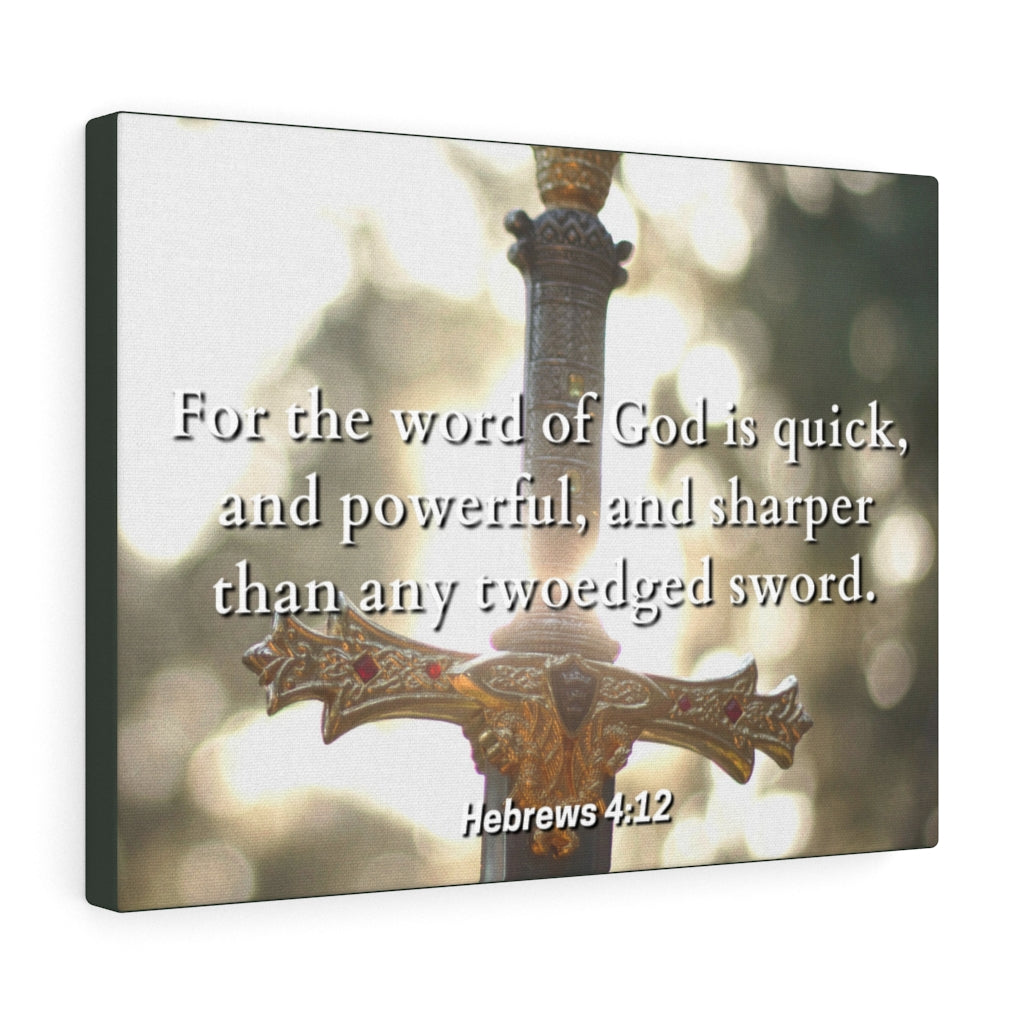 Word Of God Hebrews 4:12 Bible Verse Canvas Christian Wall Art Ready to Hang Unframed-Express Your Love Gifts
