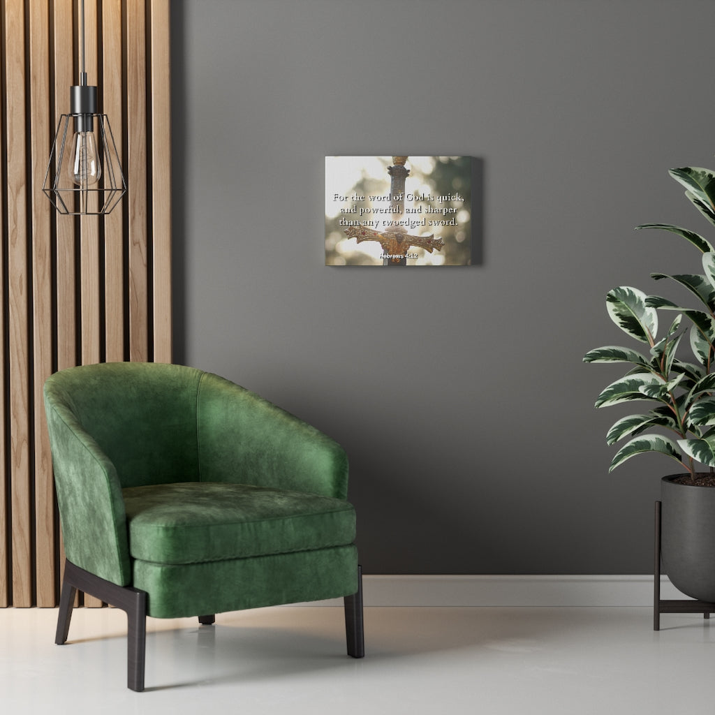 Word Of God Hebrews 4:12 Bible Verse Canvas Christian Wall Art Ready to Hang Unframed-Express Your Love Gifts