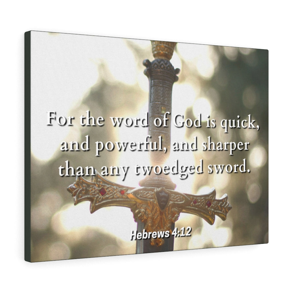 Word Of God Hebrews 4:12 Bible Verse Canvas Christian Wall Art Ready to Hang Unframed-Express Your Love Gifts