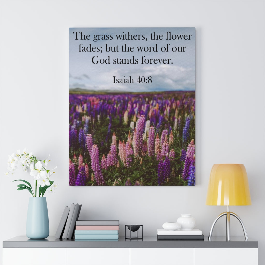 Scripture Walls Word of God Stands Forever Isaiah 40:8 Bible Verse Canvas Christian Wall Art Ready to Hang Unframed-Express Your Love Gifts