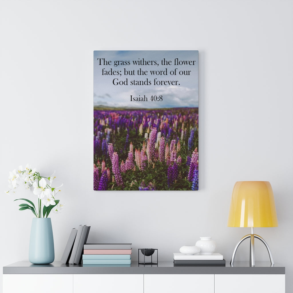 Scripture Walls Word of God Stands Forever Isaiah 40:8 Bible Verse Canvas Christian Wall Art Ready to Hang Unframed-Express Your Love Gifts
