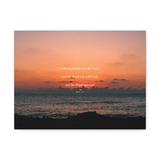 Scripture Walls Word Was God John 1:1 Bible Verse Canvas Christian Wall Art Bible Verse Print Ready To Hang Unframed-Express Your Love Gifts