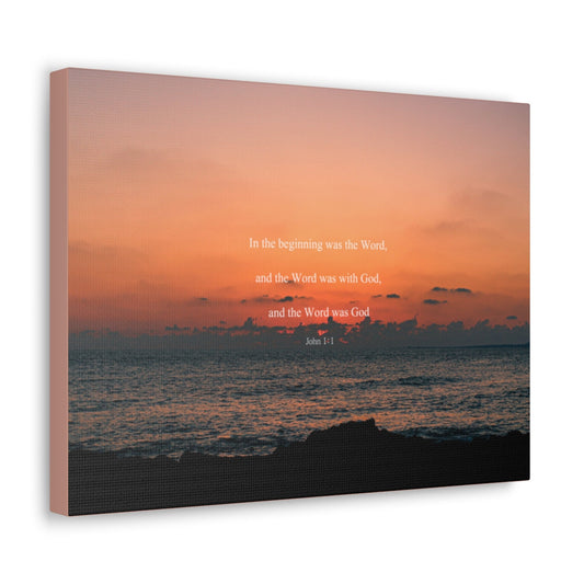 Scripture Walls Word Was God John 1:1 Bible Verse Canvas Christian Wall Art Bible Verse Print Ready To Hang Unframed-Express Your Love Gifts
