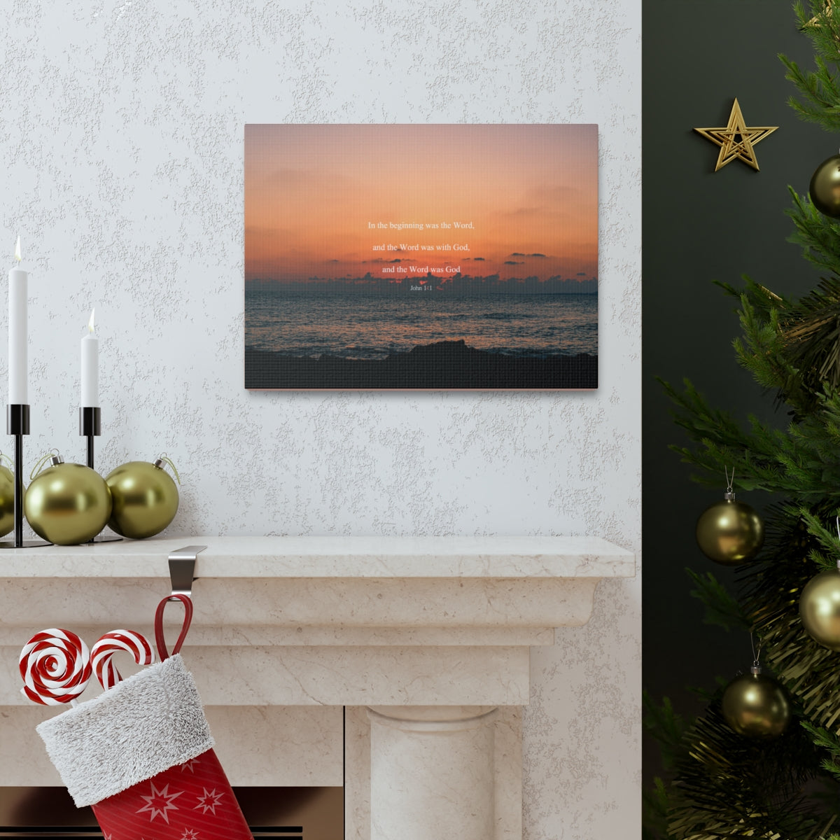 Scripture Walls Word Was God John 1:1 Bible Verse Canvas Christian Wall Art Bible Verse Print Ready To Hang Unframed-Express Your Love Gifts
