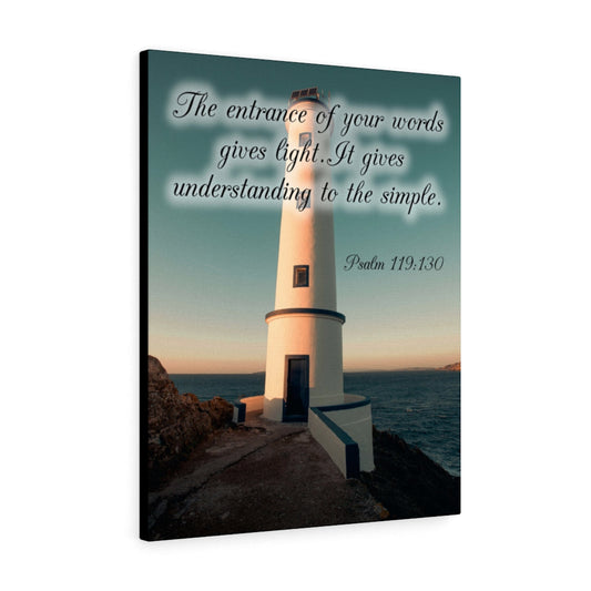 Words Gives Light Psalm 119:130 Bible Verse Canvas Christian Wall Art Ready to Hang Unframed-Express Your Love Gifts