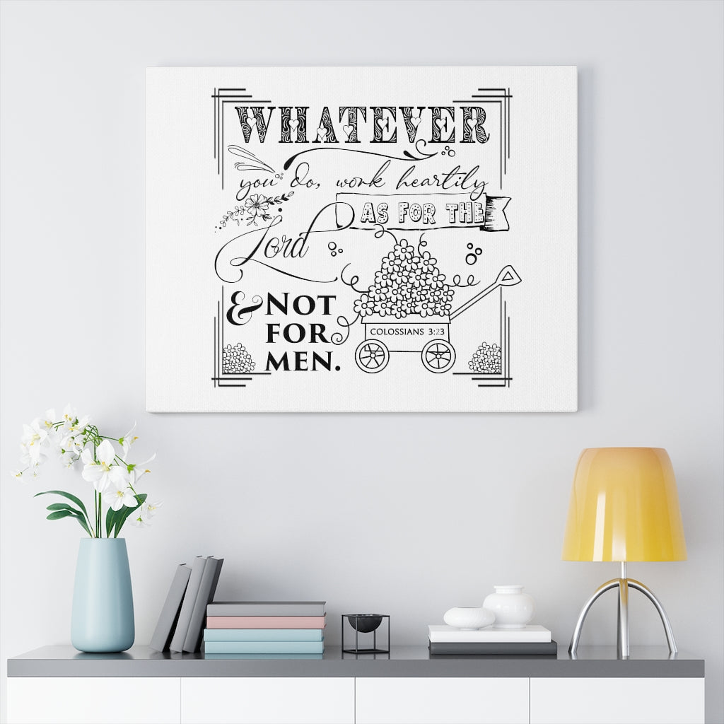Scripture Walls Work Heartily Colossians 3:23 Bible Verse Canvas Christian Wall Art Ready to Hang Unframed-Express Your Love Gifts