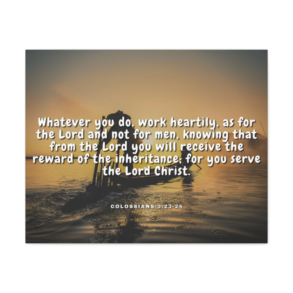 Working For God Colossians 3:23 - 24 Christian Wall Art Bible Verse Print Ready to Hang Unframed-Express Your Love Gifts