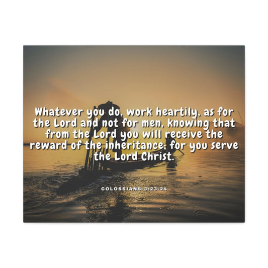 Working For God Colossians 3:23 - 24 Christian Wall Art Bible Verse Print Ready to Hang Unframed-Express Your Love Gifts