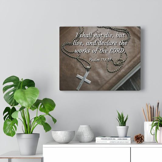 Works of Lord Psalm 118:17 Bible Verse Canvas Christian Wall Art Ready to Hang Unframed-Express Your Love Gifts