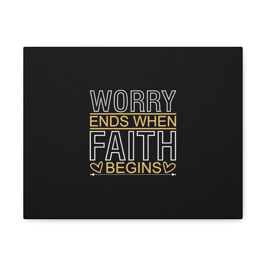 Worry Ends When Faith Begins 1 Peter 5:7 Christian Wall Art Bible Verse Print Ready to Hang Unframed-Express Your Love Gifts