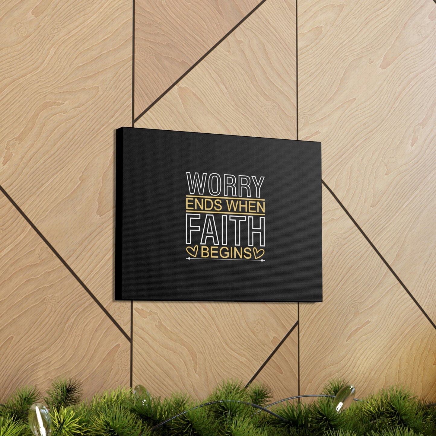 Worry Ends When Faith Begins 1 Peter 5:7 Christian Wall Art Bible Verse Print Ready to Hang Unframed-Express Your Love Gifts