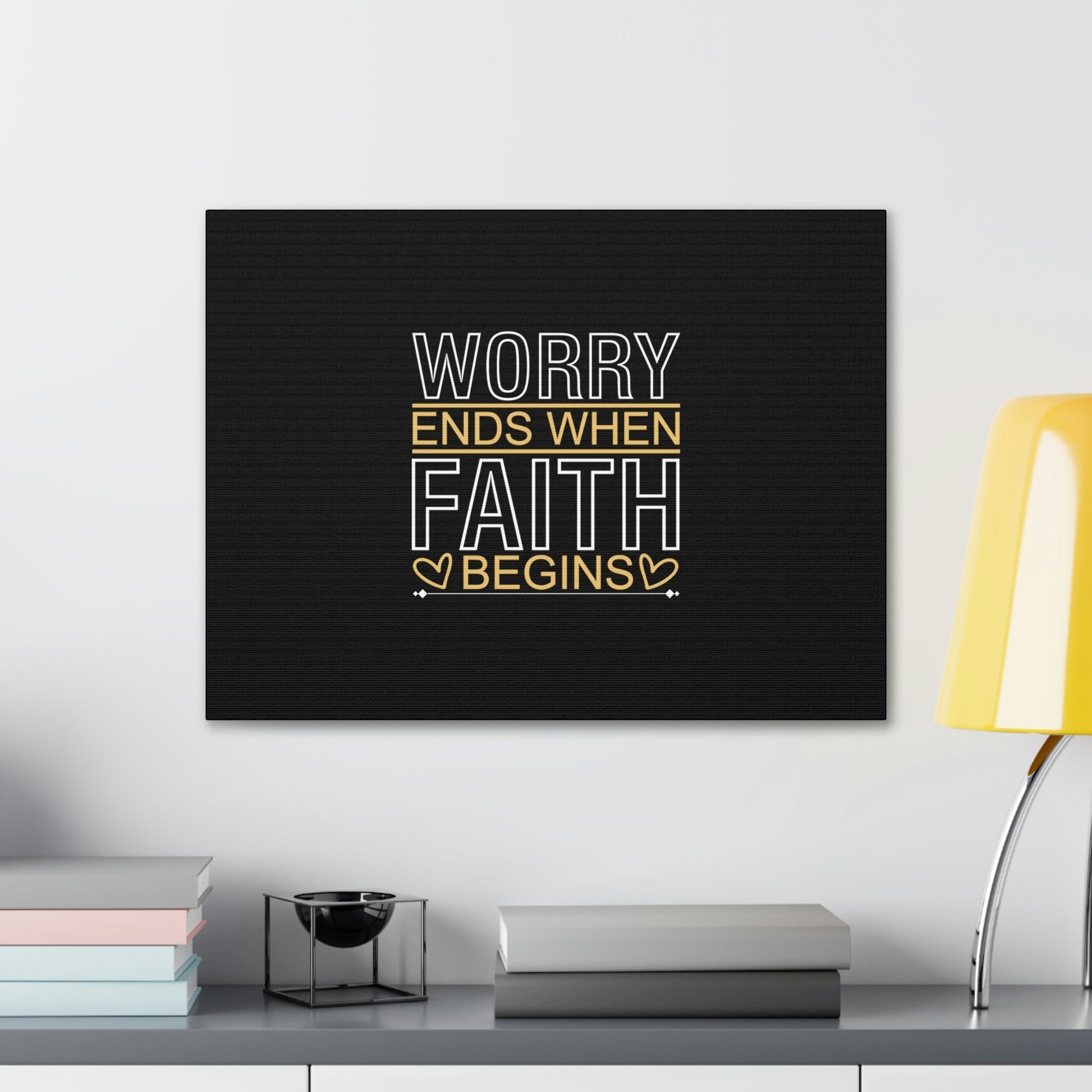 Worry Ends When Faith Begins 1 Peter 5:7 Christian Wall Art Bible Verse Print Ready to Hang Unframed-Express Your Love Gifts