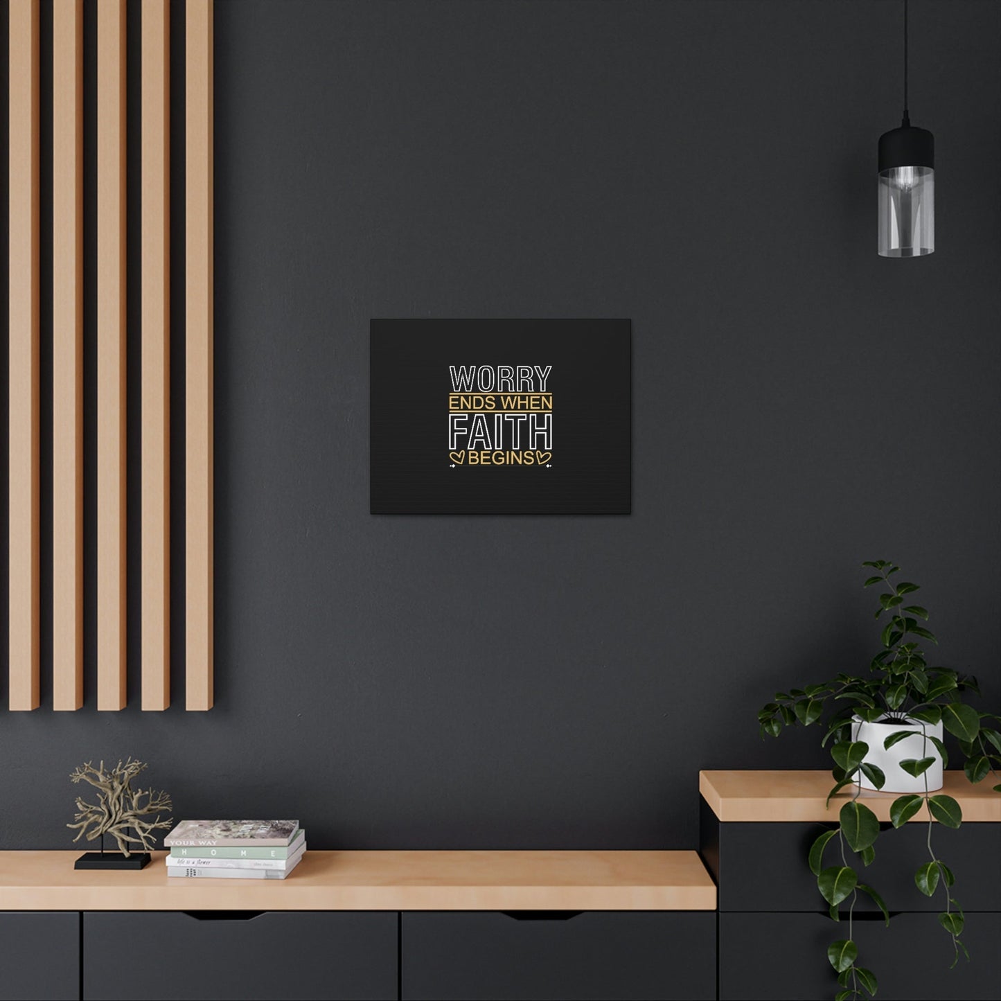 Worry Ends When Faith Begins 1 Peter 5:7 Christian Wall Art Bible Verse Print Ready to Hang Unframed-Express Your Love Gifts