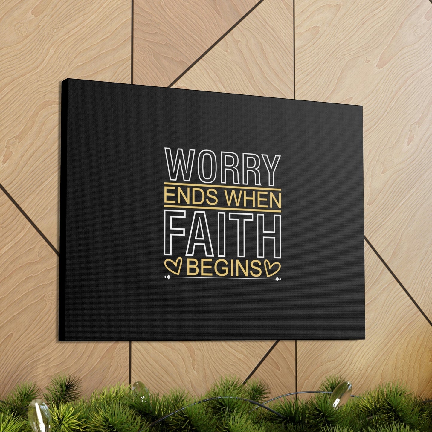 Worry Ends When Faith Begins 1 Peter 5:7 Christian Wall Art Bible Verse Print Ready to Hang Unframed-Express Your Love Gifts