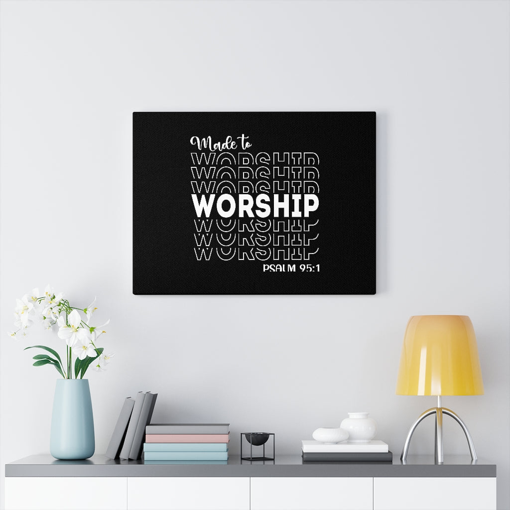 Worship More Psalm 95:1 Bible Verse Canvas Christian Wall Art Ready to Hang Unframed-Express Your Love Gifts