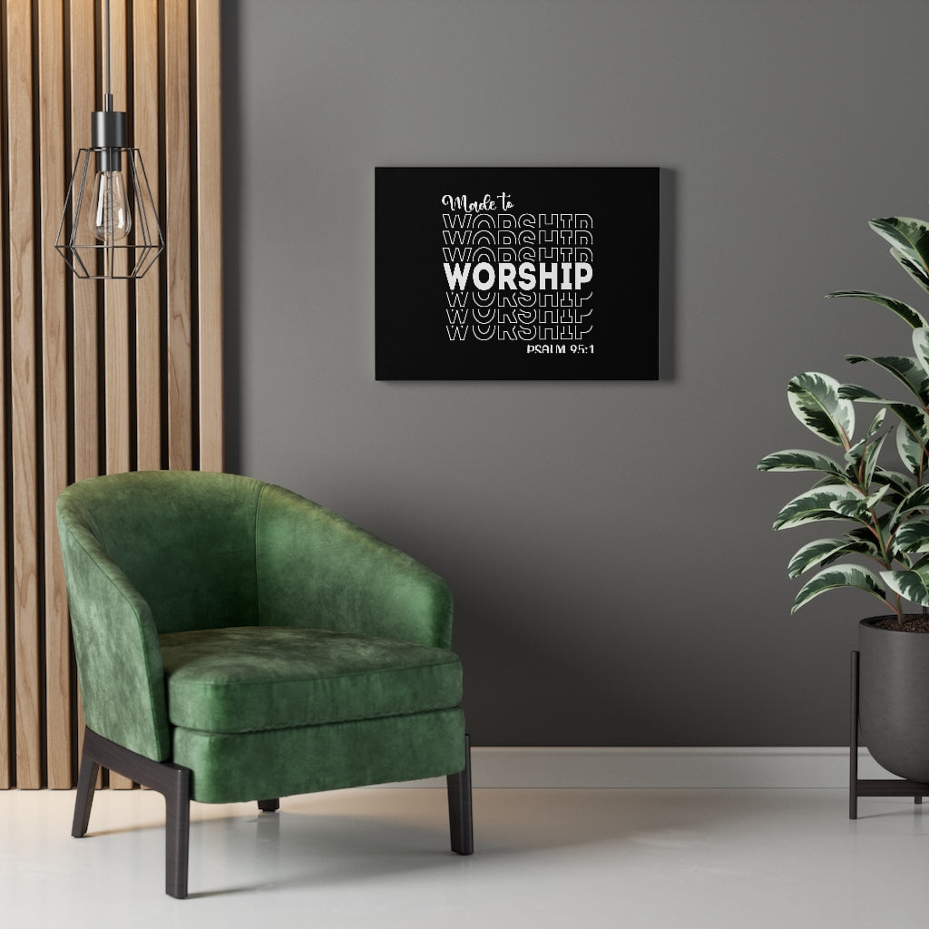 Worship More Psalm 95:1 Bible Verse Canvas Christian Wall Art Ready to Hang Unframed-Express Your Love Gifts
