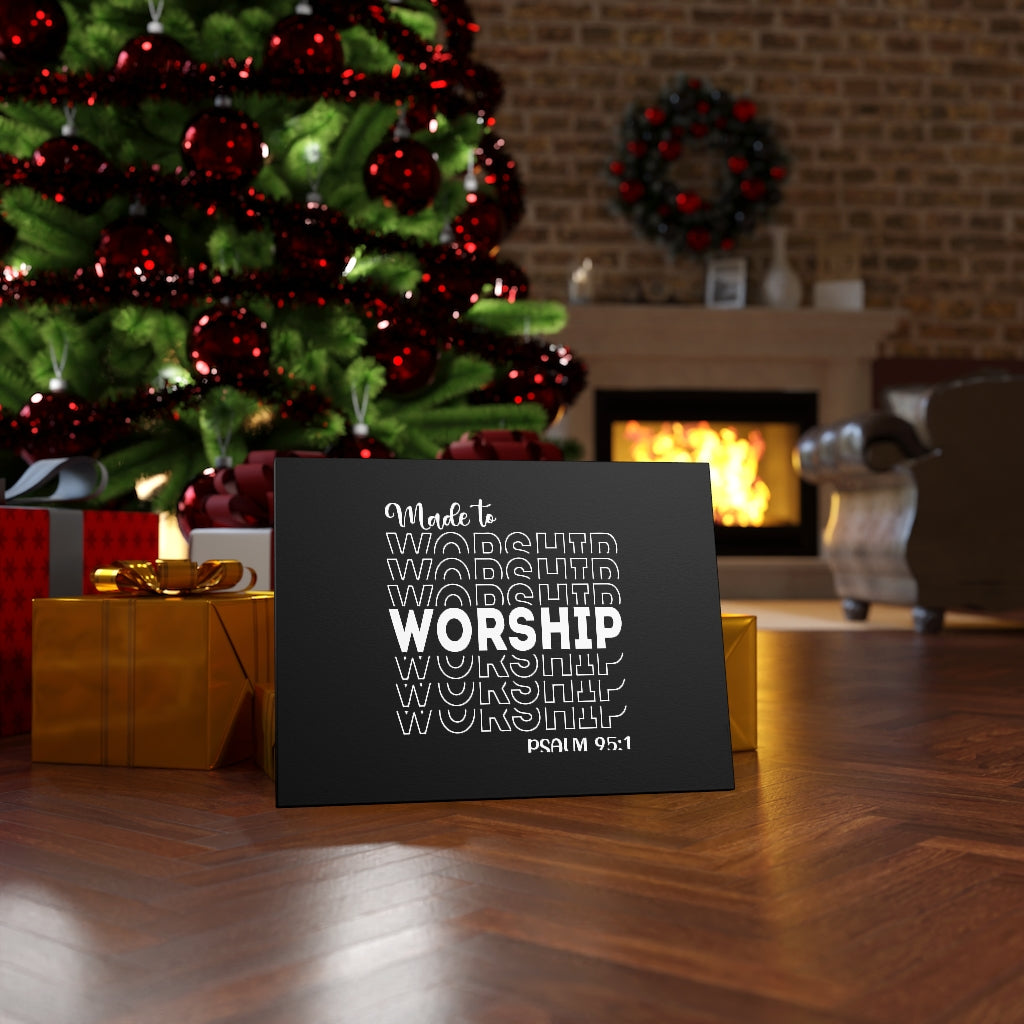 Worship More Psalm 95:1 Bible Verse Canvas Christian Wall Art Ready to Hang Unframed-Express Your Love Gifts