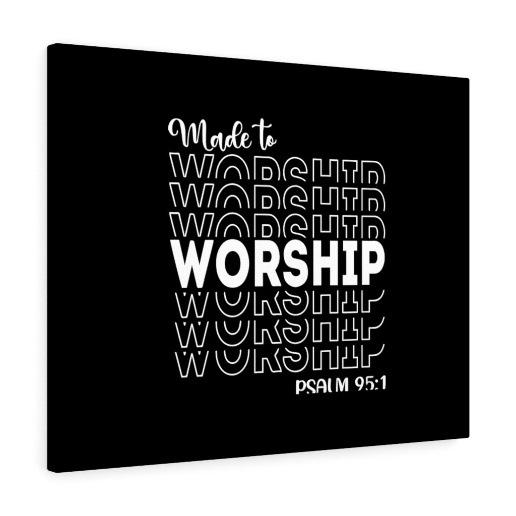 Worship More Psalm 95:1 Bible Verse Canvas Christian Wall Art Ready to Hang Unframed-Express Your Love Gifts
