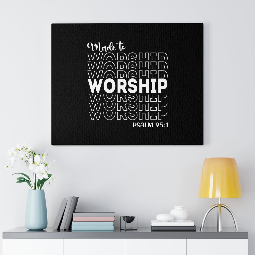 Worship More Psalm 95:1 Bible Verse Canvas Christian Wall Art Ready to Hang Unframed-Express Your Love Gifts