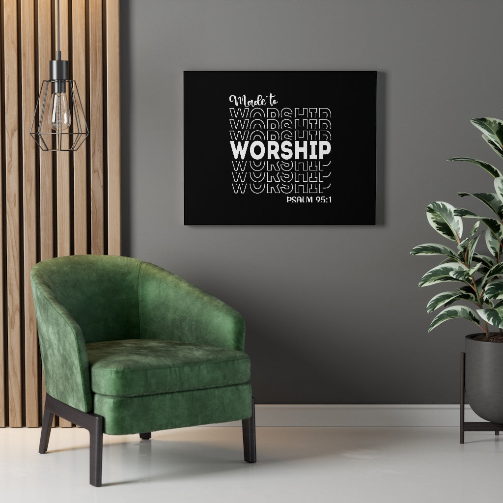 Worship More Psalm 95:1 Bible Verse Canvas Christian Wall Art Ready to Hang Unframed-Express Your Love Gifts
