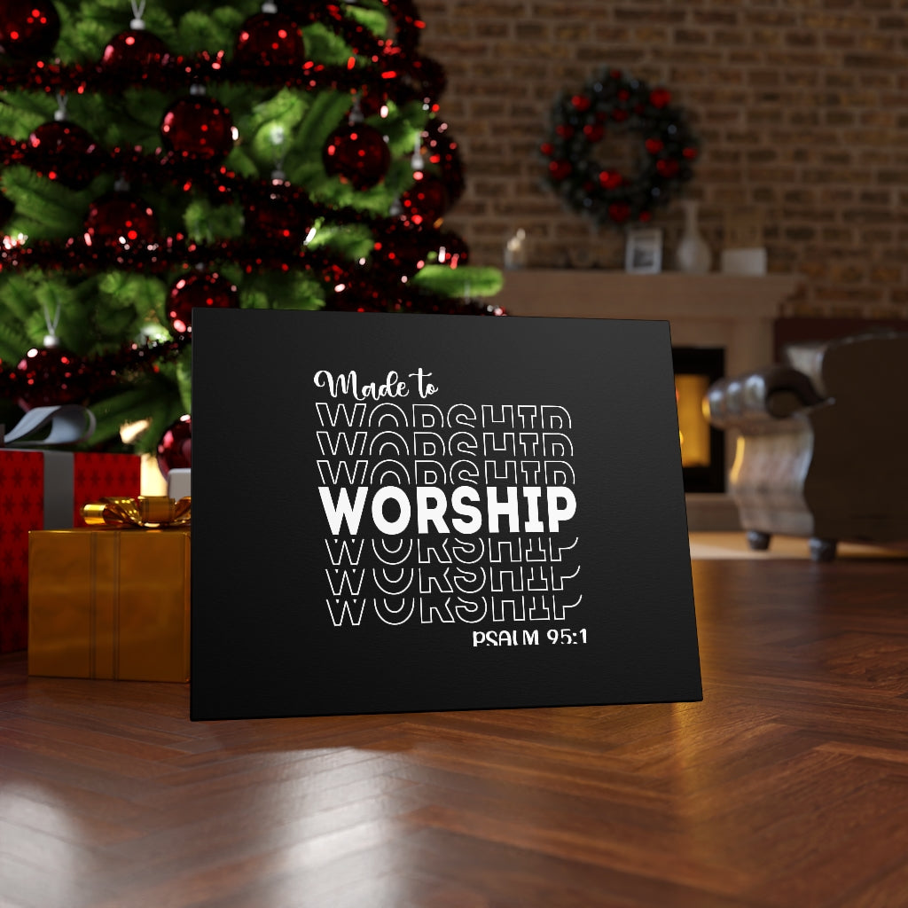 Worship More Psalm 95:1 Bible Verse Canvas Christian Wall Art Ready to Hang Unframed-Express Your Love Gifts