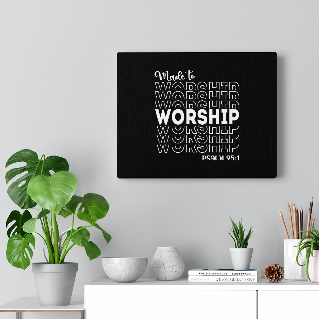 Worship More Psalm 95:1 Bible Verse Canvas Christian Wall Art Ready to Hang Unframed-Express Your Love Gifts