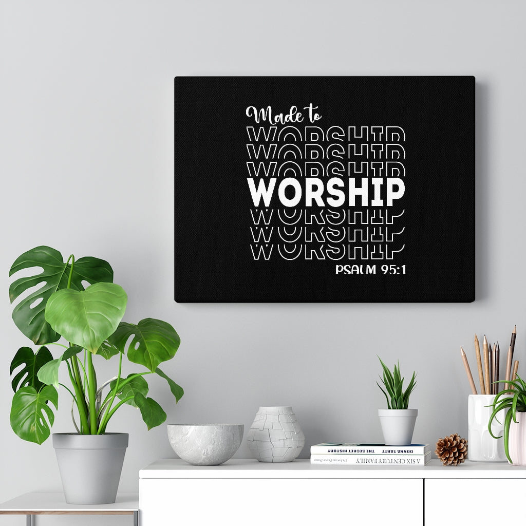 Worship More Psalm 95:1 Bible Verse Canvas Christian Wall Art Ready to Hang Unframed-Express Your Love Gifts